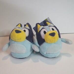 New Bluey Toddler Plush Slippers 5/6 Ground Up Blue 3D Character House Shoes Kid